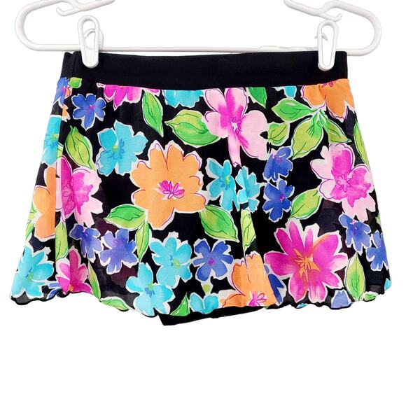 Vintage Catalina Floral Print Neon Multicolor Swimwear Skirt Women's Size S - Picture 2 of 6